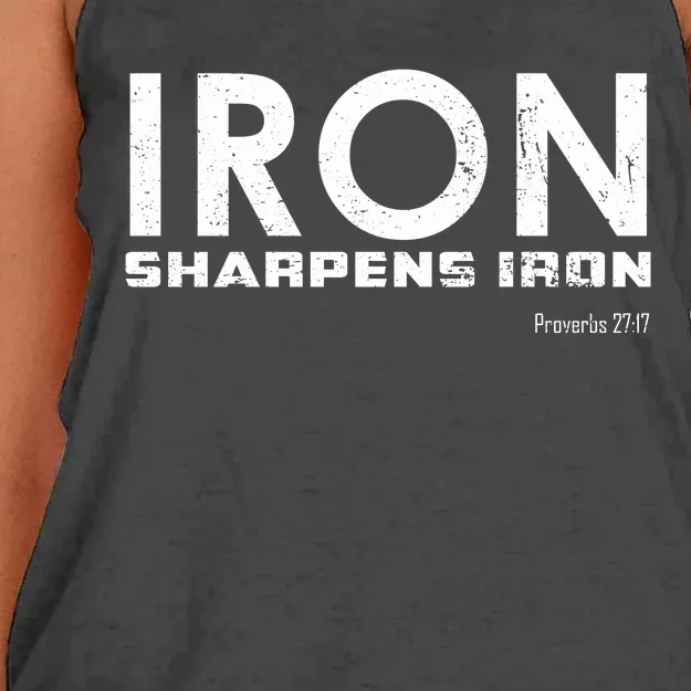 Iron Sharpens Iron Funny Gift Women's Knotted Racerback Tank