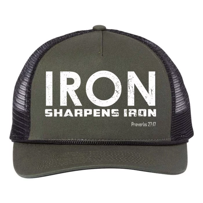 Iron Sharpens Iron Funny Gift Retro Rope Trucker Hat Cap