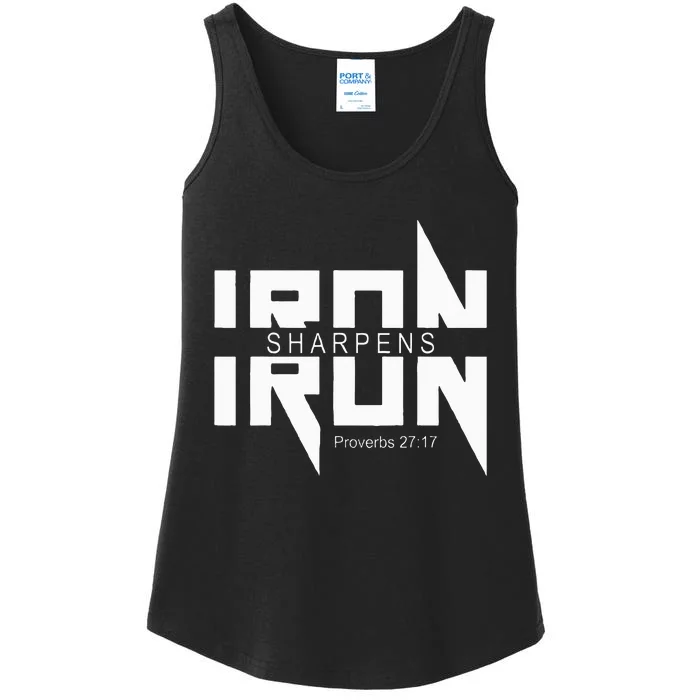 Iron Sharpens Iron Bible Jesus Faith Religious Christian Ladies Essential Tank