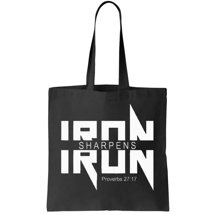 Iron Sharpens Iron Bible Jesus Faith Religious Christian Tote Bag