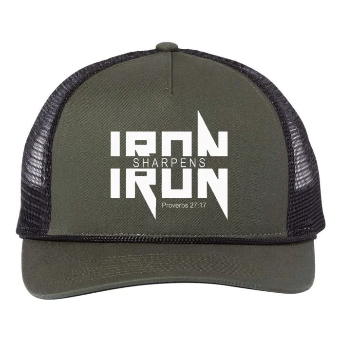 Iron Sharpens Iron Bible Jesus Faith Religious Christian Retro Rope Trucker Hat Cap