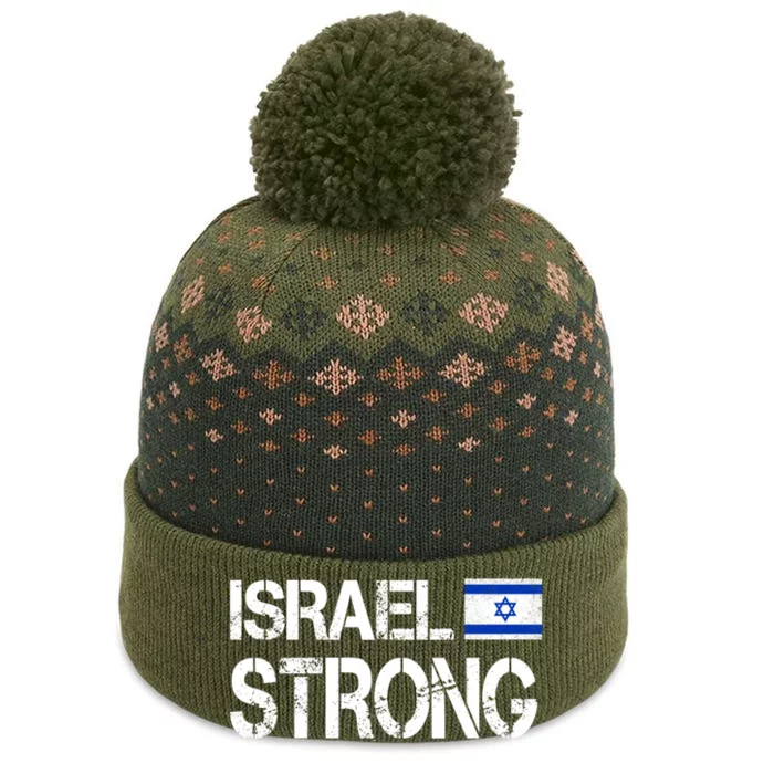 Israel Strong I Stand With Israel Israeli Flag Support The Baniff Cuffed Pom Beanie