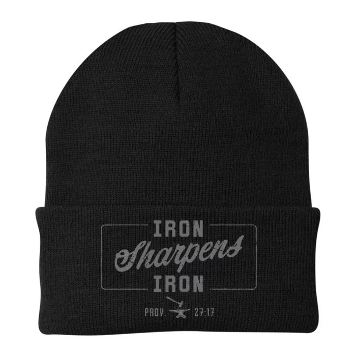 Iron Sharpens Iron Christian Bible Scripture Gym Workout Knit Cap Winter Beanie