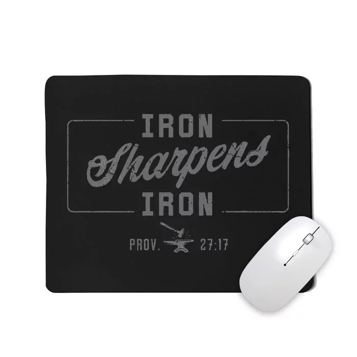 Iron Sharpens Iron Christian Bible Scripture Gym Workout Mousepad