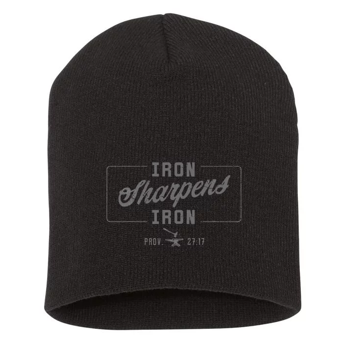 Iron Sharpens Iron Christian Bible Scripture Gym Workout Short Acrylic Beanie