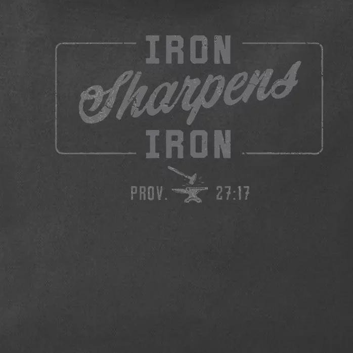 Iron Sharpens Iron Christian Bible Scripture Gym Workout Zip Tote Bag