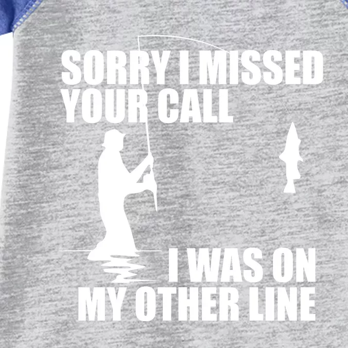 IM Sorry I Missed Your Call I Was On My Other Line Fishing Infant Baby Jersey Bodysuit