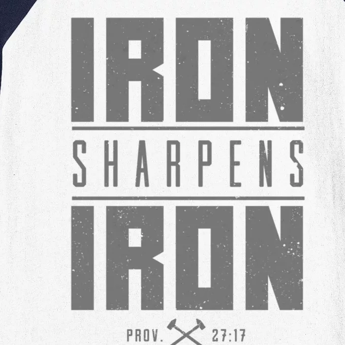 Iron Sharpens Iron Christian Bible Scripture Gym Workout Gift Baseball Sleeve Shirt