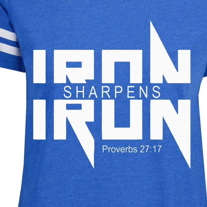 Iron Sharpens Iron Bible Jesus Faith Religious Christian Enza Ladies Jersey Football T-Shirt