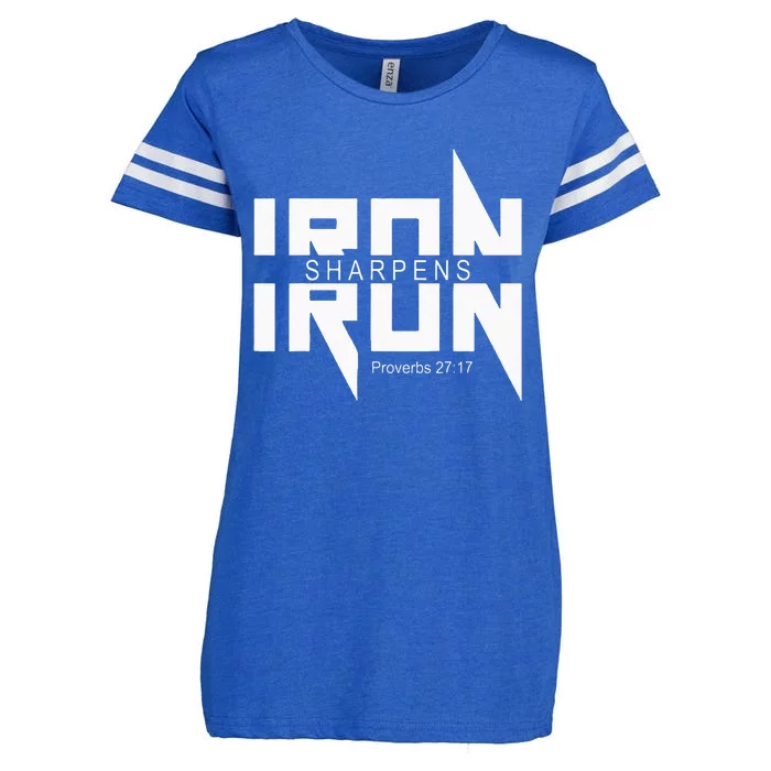 Iron Sharpens Iron Bible Jesus Faith Religious Christian Enza Ladies Jersey Football T-Shirt