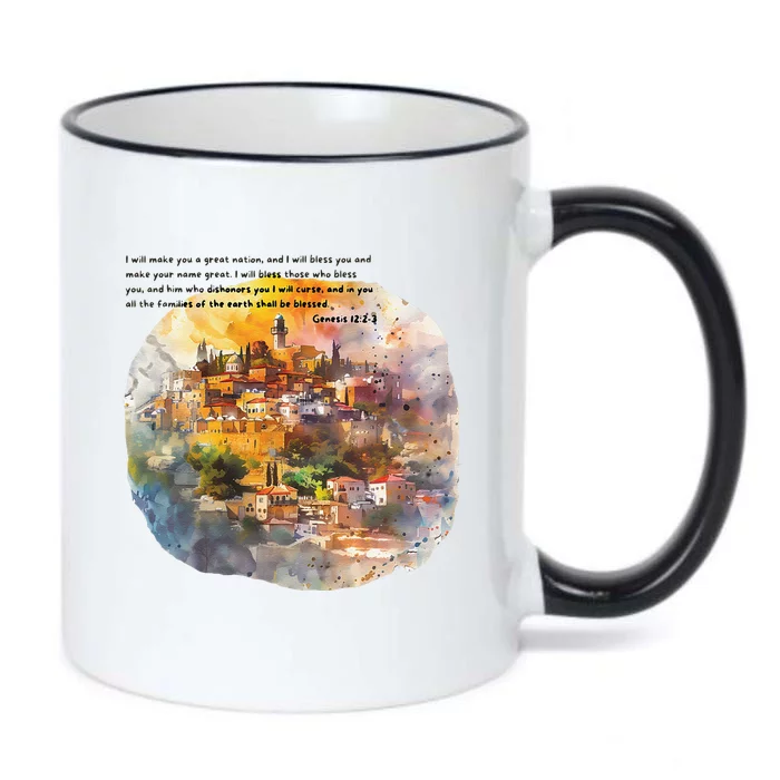 Israel Skyline Black Color Changing Mug