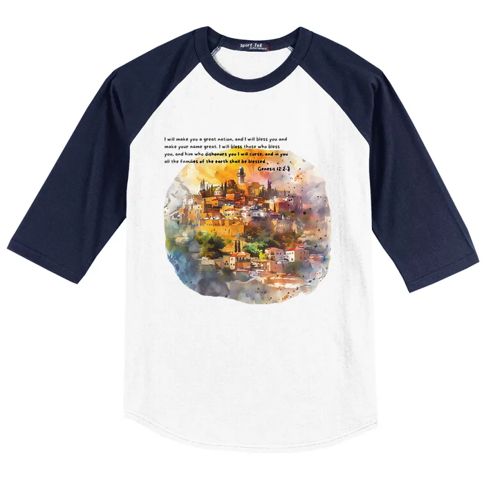 Israel Skyline Baseball Sleeve Shirt