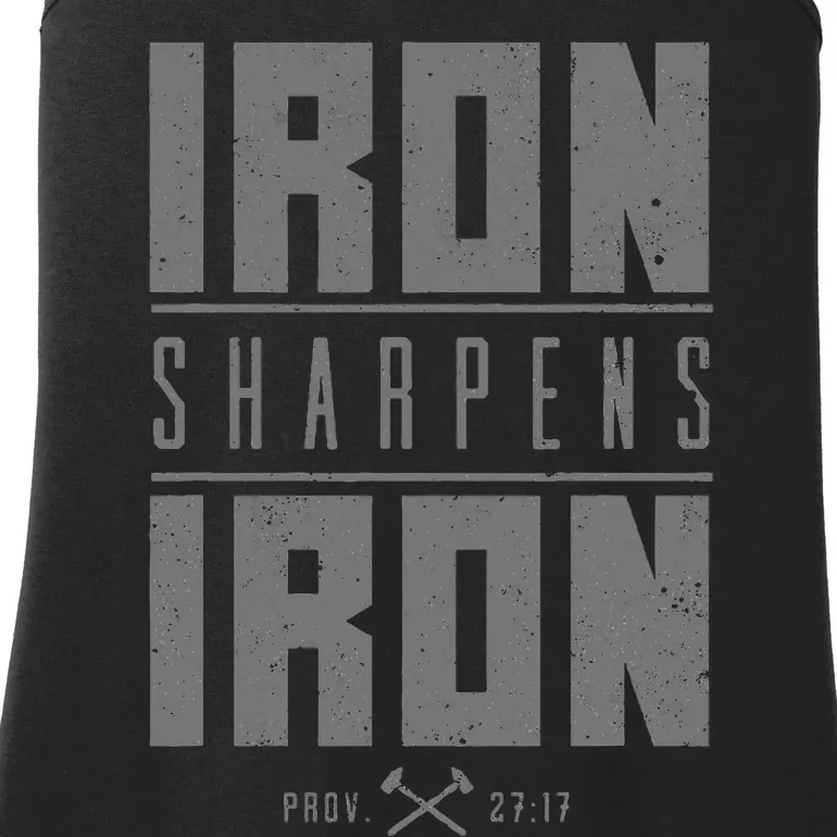 Iron Sharpens Iron Christian Bible Scripture Gym Workout Ladies Essential Tank