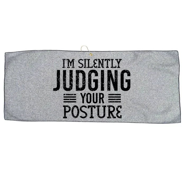 I'm Silently Judging Your Posture Funny Chiropractor Gift Large Microfiber Waffle Golf Towel