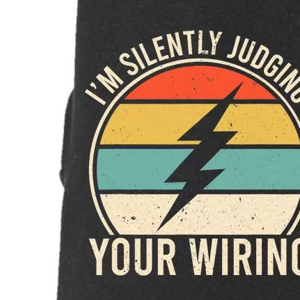 I'm Silently Judging Your Wiring Funny Electrician Lineman Doggie 3-End Fleece Hoodie