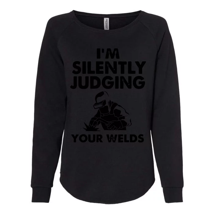 I'm Silently Judging Your Wels Welder Craftsmen Job Hobby VNeck Womens California Wash Sweatshirt