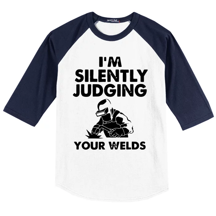 I'm Silently Judging Your Wels Welder Craftsmen Job Hobby VNeck Baseball Sleeve Shirt