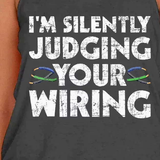 I'm Silently Judging Your Wiring Electrician Tools Women's Knotted Racerback Tank