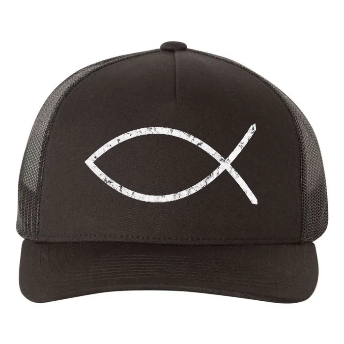 Ichthys Sign Jesus Fish Christ Christian Faith Symbol Yupoong Adult 5-Panel Trucker Hat