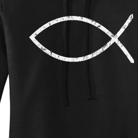 Ichthys Sign Jesus Fish Christ Christian Faith Symbol Women's Pullover Hoodie