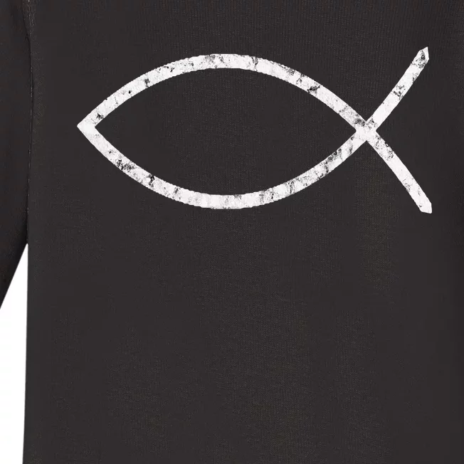 Ichthys Sign Jesus Fish Christ Christian Faith Symbol Baby Long Sleeve Bodysuit