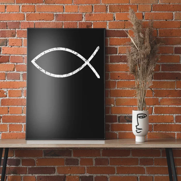 Ichthys Sign Jesus Fish Christ Christian Faith Symbol Poster