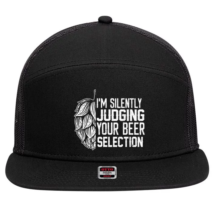 IM Silently Judging Your Beer Selection 7 Panel Mesh Trucker Snapback Hat