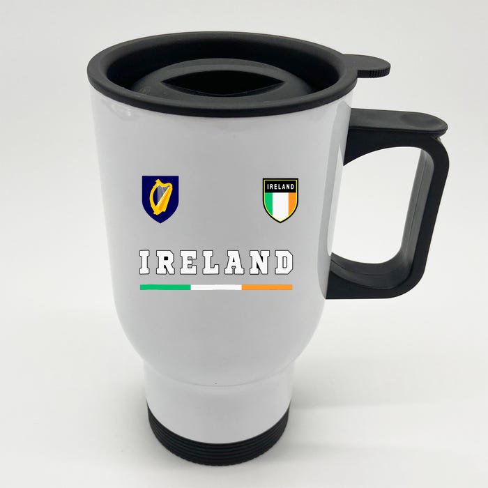 Ireland Sportsoccer Jersey Flag Football Dublin Tank Top Front & Back Stainless Steel Travel Mug