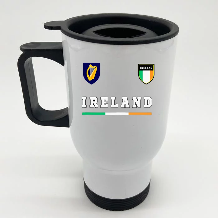 Ireland Sportsoccer Jersey Flag Football Dublin Tank Top Front & Back Stainless Steel Travel Mug