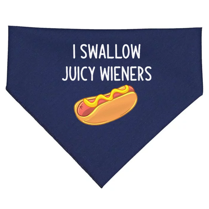 I Swallow Juicy Wieners Funny Joke Sarcastic Family USA-Made Doggie Bandana