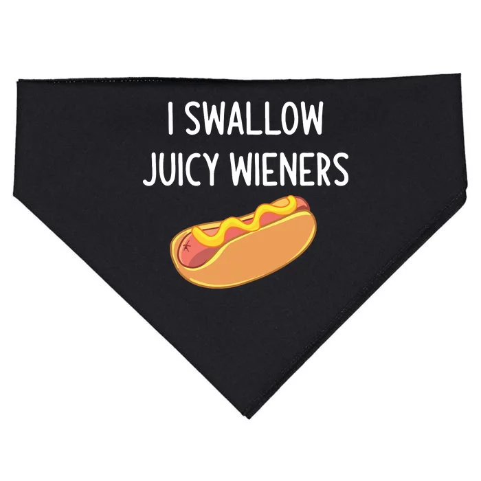 I Swallow Juicy Wieners Funny Joke Sarcastic Family USA-Made Doggie Bandana