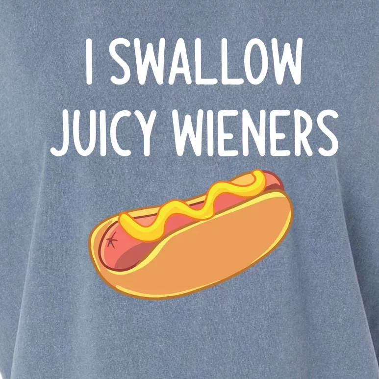 I Swallow Juicy Wieners Funny Joke Sarcastic Family Garment-Dyed Women's Muscle Tee