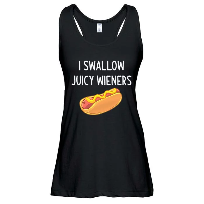 I Swallow Juicy Wieners Funny Joke Sarcastic Family Ladies Essential Flowy Tank