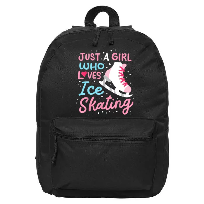 Ice Skating Just A Girl Who Loves Ice Skating 16 in Basic Backpack