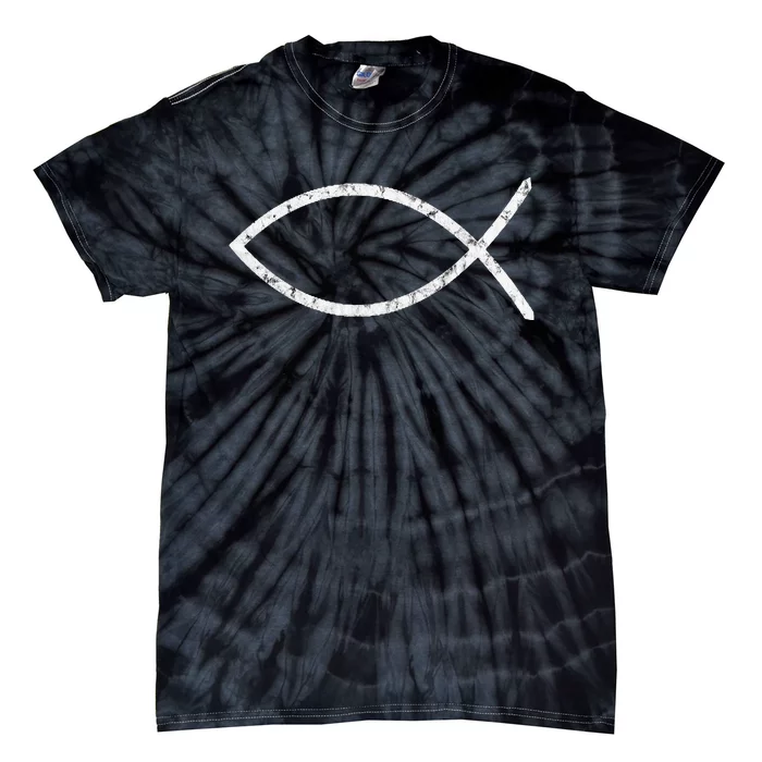 Ichthys Sign Jesus Fish Christ Christian Faith Symbol Tie-Dye T-Shirt