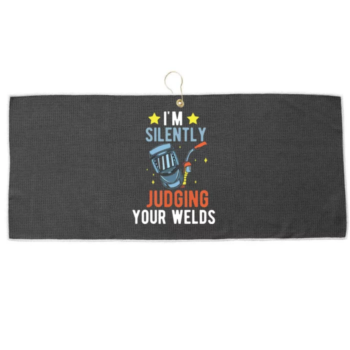 I'm Silently Judging Your Welds Welder Welding Large Microfiber Waffle Golf Towel