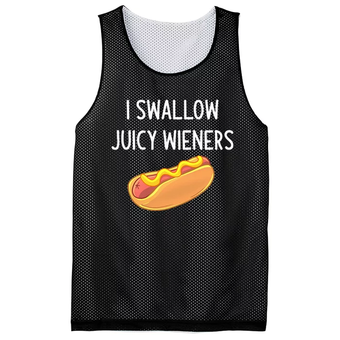 I Swallow Juicy Wieners Funny Joke Mesh Reversible Basketball Jersey Tank