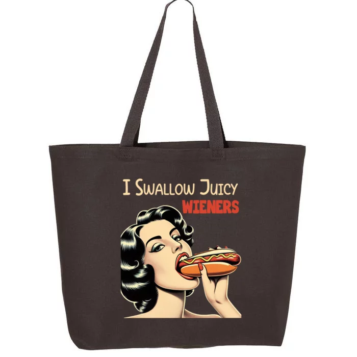 I Swallow Juicy Wieners Funny Joke Hot Dog Pun Meaningful Gift 25L Jumbo Tote