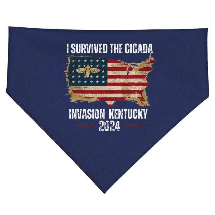 I Survived Kentucky Cicada Invasion Souvenir Summer 2024 USA-Made Doggie Bandana