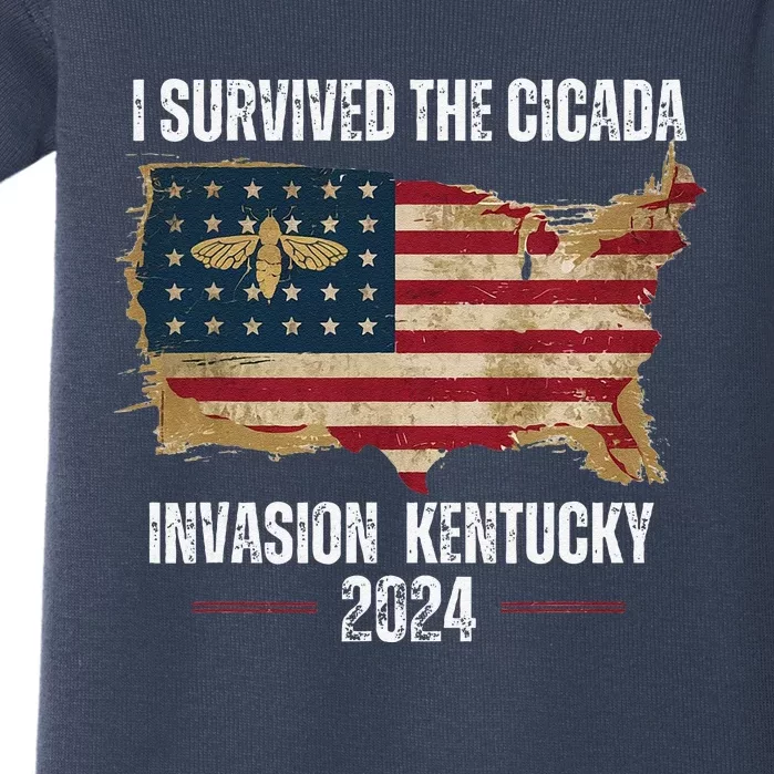 I Survived Kentucky Cicada Invasion Souvenir Summer 2024 Baby Bodysuit