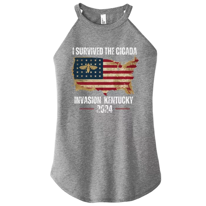 I Survived Kentucky Cicada Invasion Souvenir Summer 2024 Women’s Perfect Tri Rocker Tank