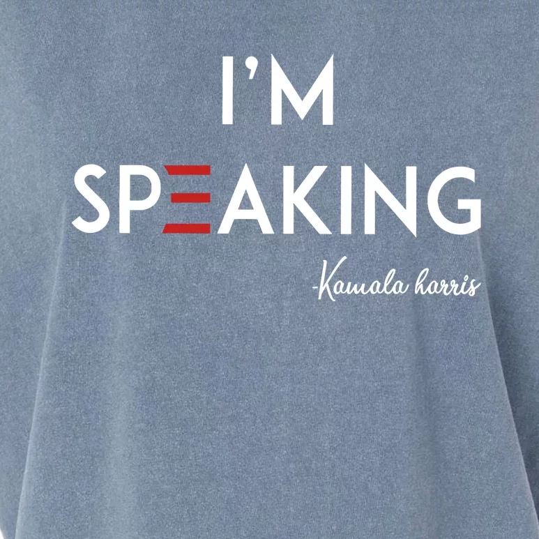 IM Speaking Kamala Harris Garment-Dyed Women's Muscle Tee