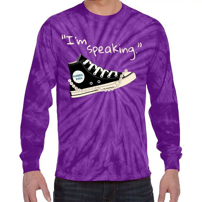 Im Speaking Kamalaharris 2024 Sneakers Vote For President Tie-Dye Long Sleeve Shirt