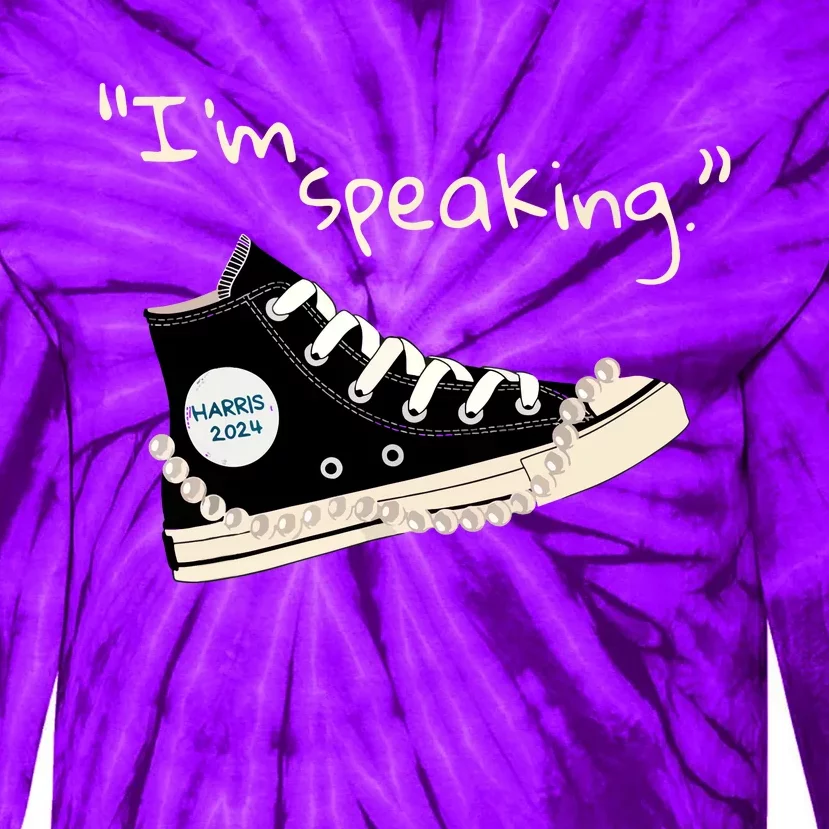 Im Speaking Kamalaharris 2024 Sneakers Vote For President Tie-Dye Long Sleeve Shirt