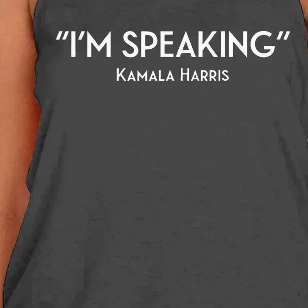 IM Speaking Kamala Harris Women's Knotted Racerback Tank