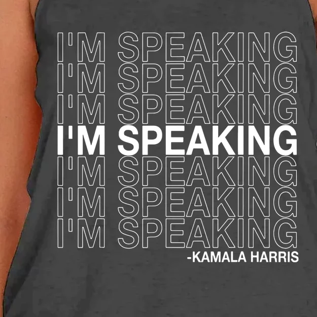 Im Speaking Kamala Harris Funny Vice Presidential Debate Women's Knotted Racerback Tank