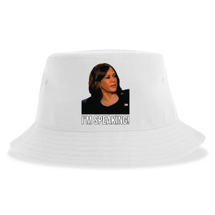 Im Speaking Kamala Harris Vice President Debate Vote Sustainable Bucket Hat