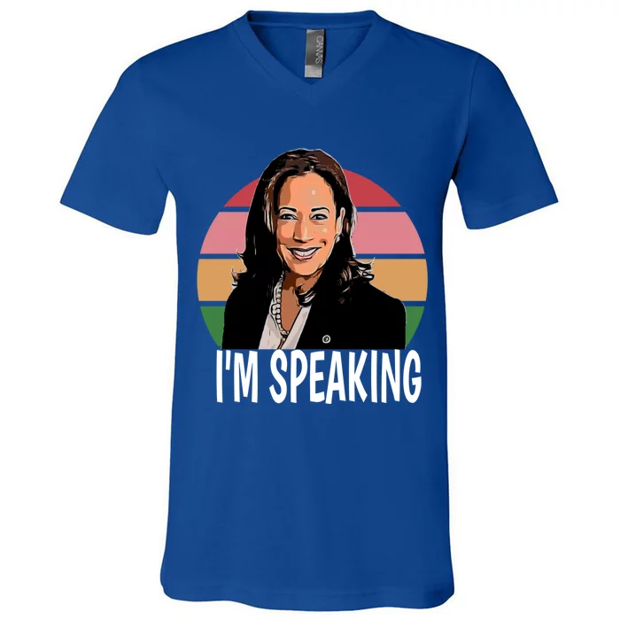 IM Speaking Kamala Harris For Black Cool Gift V-Neck T-Shirt