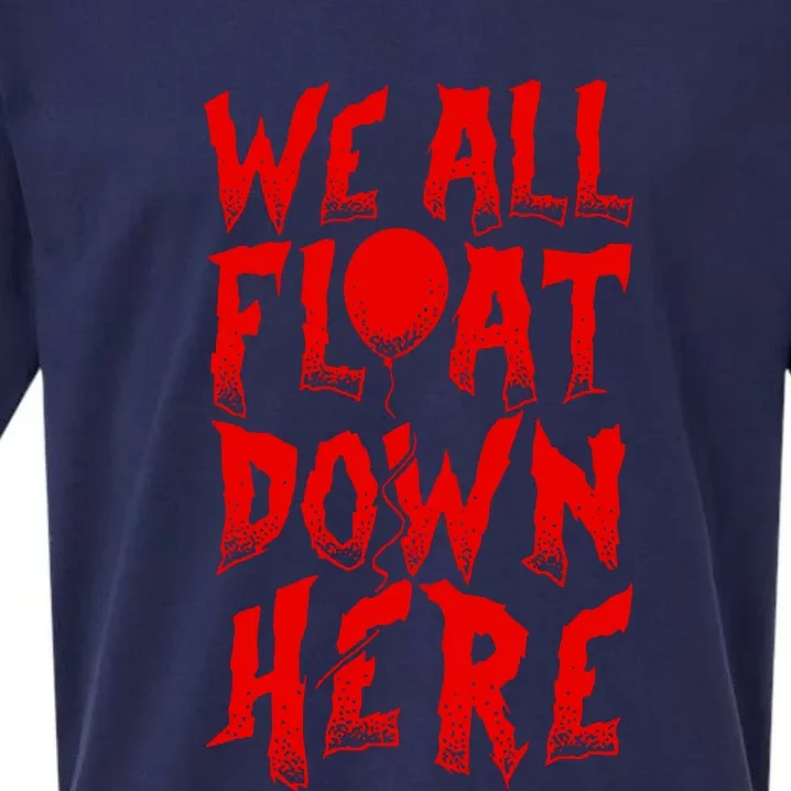 IT Stephen Kings WE ALL FLOAT DOWN HERE Clown Pennywise Horror Sueded Cloud Jersey T-Shirt