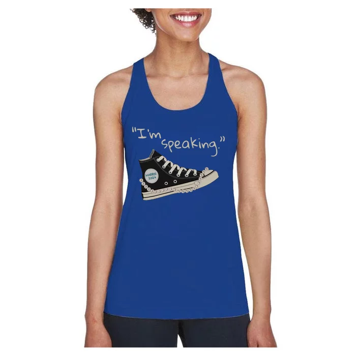 IM Speaking Kamalaharris 2024 Sneakers Vote For President Women's Racerback Tank